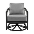 thumbnail image 6 of Nyla 28 Inch Patio Swivel Lounge Chair Wicker Back Black Aluminum Frame, 6 of 9