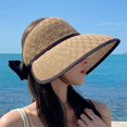 thumbnail image 4 of CoCopeaunts Straw Hat for Women Women Wide Brim Sun Visor Hat Summer Hat UV Protection Cute Beach Hat with Bow Knot, 4 of 5