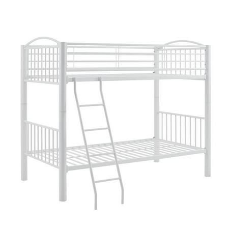 Powell Heavy Metal Twin Twin White Bunk Bed