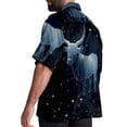 thumbnail image 3 of Taurus Constellation Men's Casual Printed Poplin Short Sleeve Button Down Beach Shirt with Spread Collar Top, 3 of 6