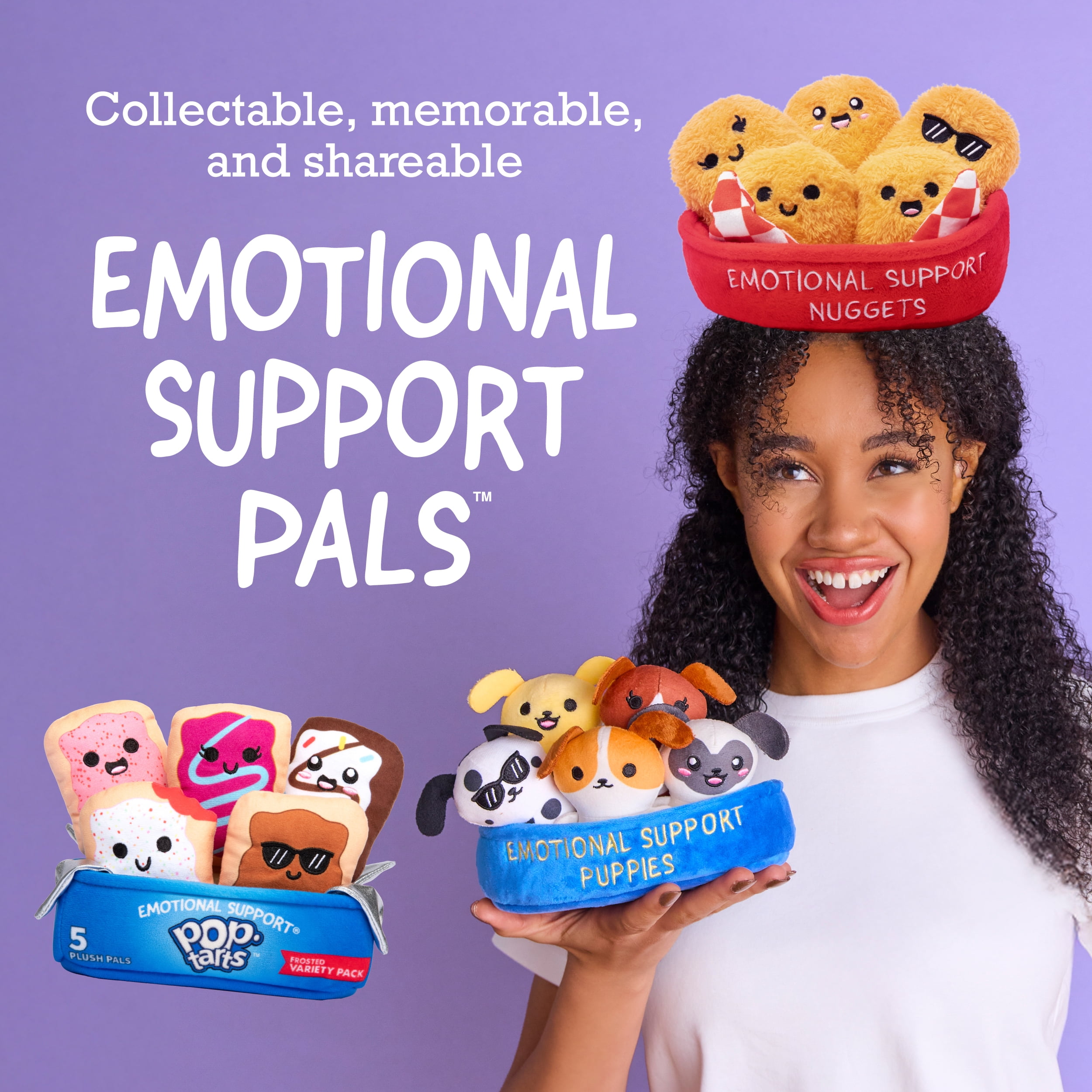 Pop-Tarts™ Emotional Support Pals , Snack-Inspired Plushies, Includes 5 Plush Pals with Plush Box