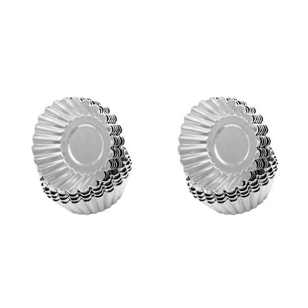 Injueey Moldes para tartas de huevo, herramientas de cocina multiusos reutilizables, taza para hornear gruesa, tienda de moldes, suministros de Tipo 1 2piezas