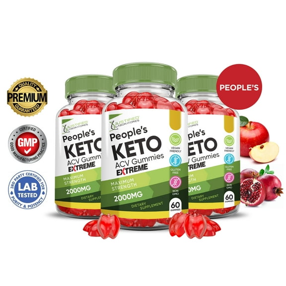 (3 Pack) Peoples Keto Extreme ACV Gummies 2000mg Dietary Supplement 180 Gummys
