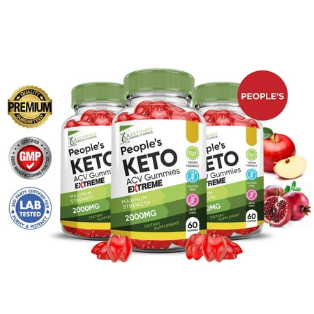 (3 Pack) Peoples Keto Extreme ACV Gummies 2000mg Dietary Supplement 180 Gummys