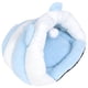 thumbnail image 3 of Felpa invierno cálido gato cueva casa mascota gatos cama nido para dormir color azul y blanco (S), 3 of 8