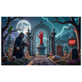 thumbnail image 1 of Gothic Design Halloween Banner Grim Reaper Decoration Spooky Theme Moonlit Backdrop for Horror Parties Haunted Houses Themed Events, 1 of 5