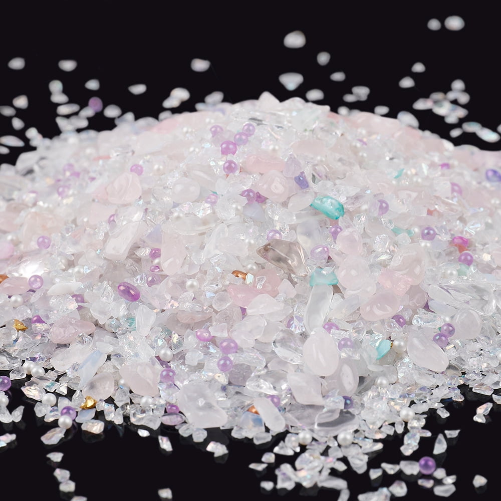 Namzi 20g Crushed Glass Chips Multi-Color Glitter Stones for Nail Art, Vase Filler, Craft Projects Decor,D12