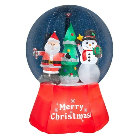 airblown inflatables snow globe santa with snowman giant walmart christmas trees in store