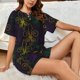 thumbnail image 4 of Fotbe Mardi Gras Carnival Conjunto de Pijama Estampado para Mujer, 2 Piezas, Ropa de Dormir con Camiseta de Manga Corta y Shorts Suaves-Small, 4 of 6