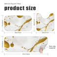 thumbnail image 3 of White and Gold Marble Pattern Bathroom Rug Set 3 Piece,Non-Slip Bath Mat Set with U-Shaped Contour and Runner Soft Absorbent Washable, 3 of 5