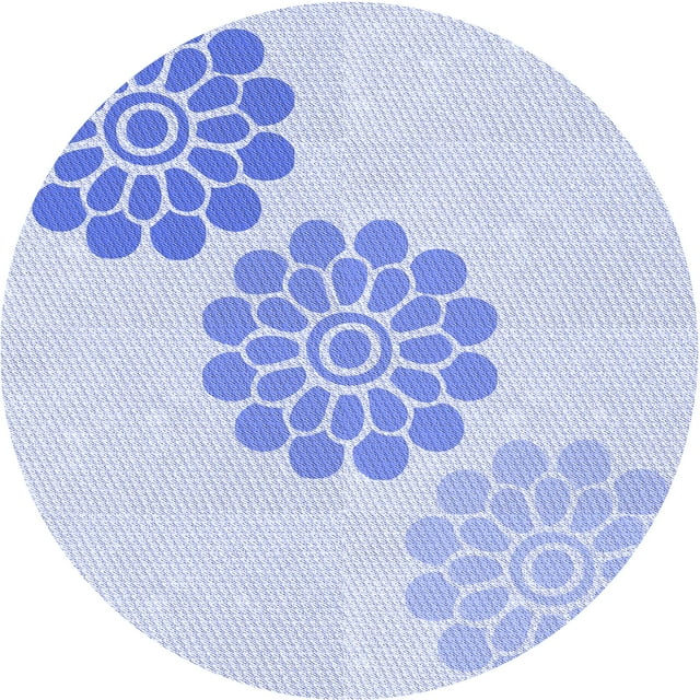 Ahgly Company Tapis Rond Lavable en Machine Intérieur Transitionnel Bleu Lavande, 6 Pieds Rond