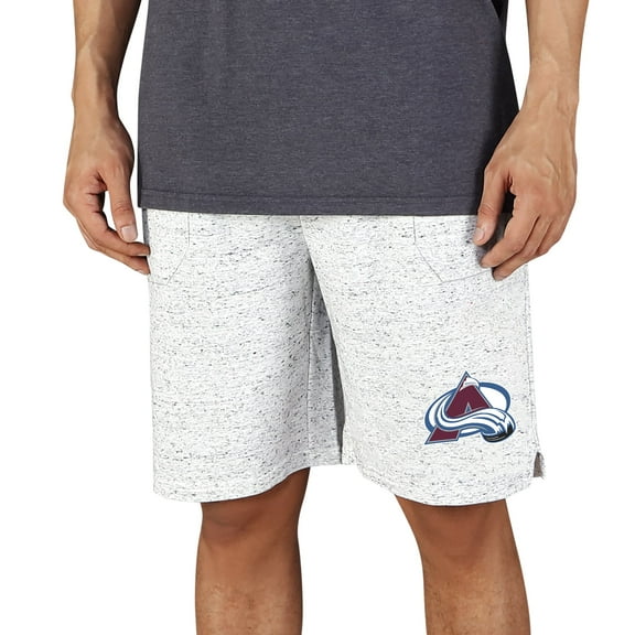 Men's Concepts Sport White/Charcoal Colorado Avalanche Throttle Knit Jam Shorts