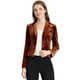 thumbnail image 1 of INSPIRE CHIC Chaqueta De Traje De Oficina De Negocios Con Solapa Y 1 Botón De Terciopelo Para Mujer marrón M, 1 of 5