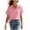 Pink, variant on Tqcoqu Women's Cotton Linen Button Down Shirt,V Neck Short Sleeve Blouse,Business Casual Collared Summer Tops with Pocket,Army Green Women's S-XXL