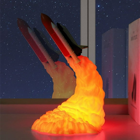 RENACLIPY Rocket Shape Table Lamp White Novelty Light for Home Office Bedroom 1 Set