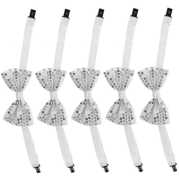 5pcs Sparkly Sequin Bow Ties For Children Adjustable And Comfortable Bowtie Children Bow Tie Kids Clothing Accessory For Stage Performance