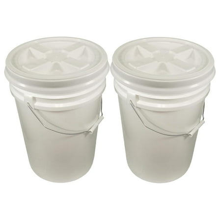 Bucket Kit, Two White 6-Gallon Buckets with White Gamma Seal Lids