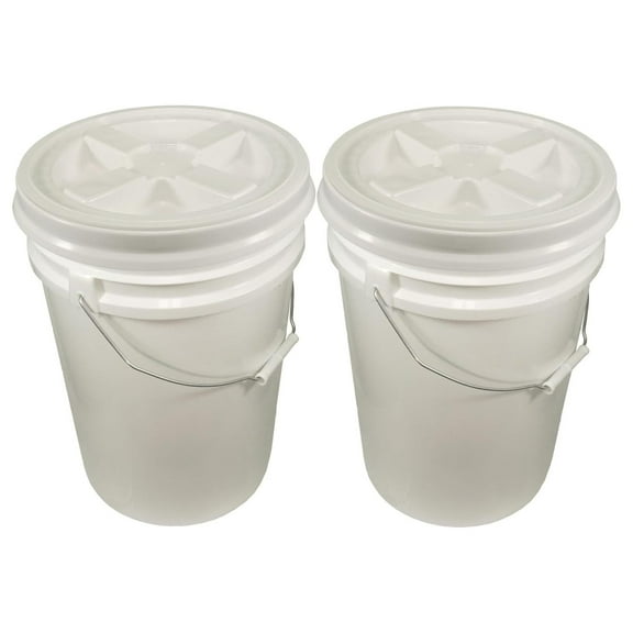 Bucket Kit, Two White 6-Gallon Buckets with White Gamma Seal Lids