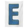 thumbnail image 3 of Ambesonne Letter E Tablecloth Rectangular Table Cover, Denim Blue Jeans E, 60"x84", Blue Yellow, 3 of 4