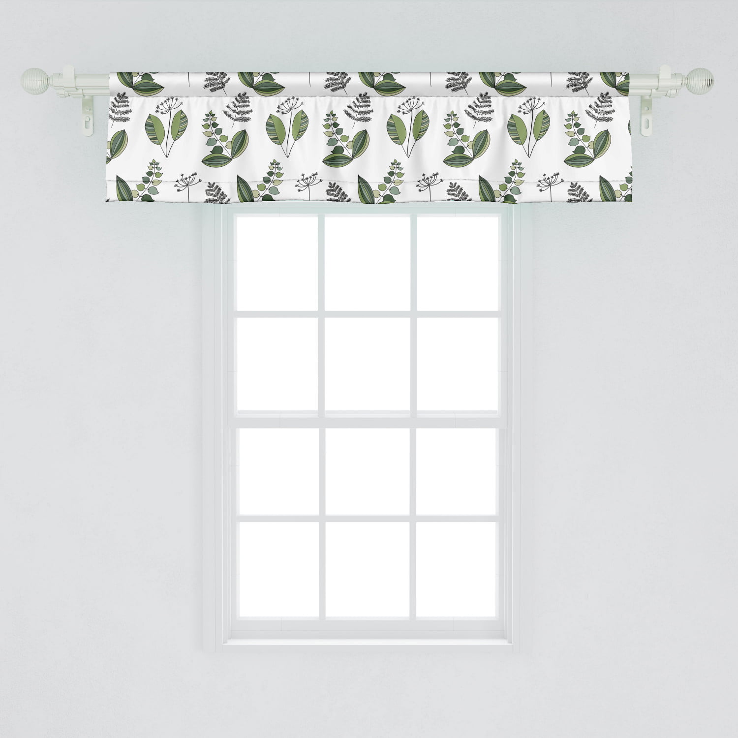Ambesonne Monstera Window Valance, Tropical Jungle Foliage Hawaiian Nature  Growth Sketchy Leaves Environment Eco, Curtain Valance for Kitchen Bedroom  ...
