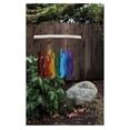 thumbnail image 4 of Cohasset Tumbled Glass Wind Chime - Rainbow Wave Design - Recycled Glass and Driftwood - LGBTQ Pride, Yard/Garden Art, Chakras, Mobile, Window Art, 4 of 5