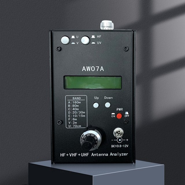 Analizador De Antena Analizador de impedancia HF + UV 1.5-490MHZ AW07A Radio de jamón de onda corta 160M Herramienta de medida