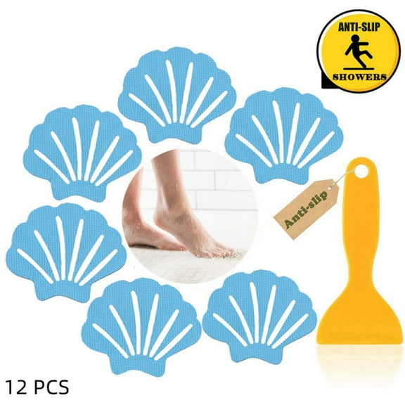 Bathtub Non Slip Stickers,Non-Slip Bathtub Sticker,12Pcs Pieces Shell Bathtub Stickers Belt Strong Adhesive Sticker for Bathtub Pools Bathrooms