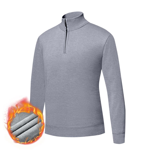 pstuiky camisas de manga larga para hombre, Suéter informal de moda para hombre, con cuello alto, media cremallera, elástico, capa base, tejido de manga larga top de hombre xxxl