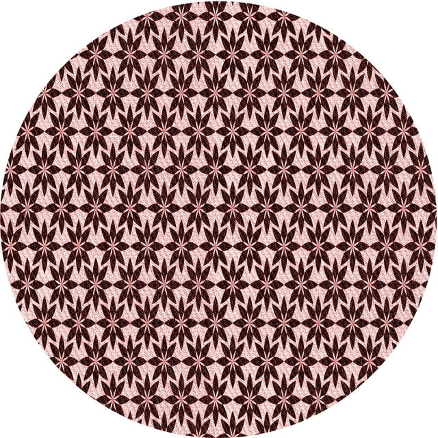 Ahgly Company Machine Washable Indoor Square Transitional Flamingo Pink Area Rugs, 3' Square