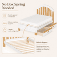 thumbnail image 3 of Miniyam Twin Size Kids Bed Frame with Storage Drawer, Wooden Platform Bed, White & Natural, 3 of 6