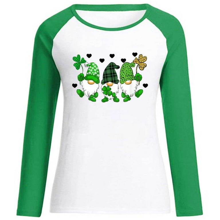 Women's St. Patrick's Day Irish Green Graphic Printed Sweatshirt Long  Sleeve Loose Fit Hoodie Pullover Tops