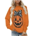 thumbnail image 3 of Makaor Sweatshirt Women Plus Size Halloween Crew Neck Tops Fleece Long Sleeve Pullover Pumpkin Casual Fall Clothes, 3 of 8