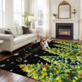 thumbnail image 2 of Large Area Rugs for Living Room Bedroom, Black Christmas Tree 8'x10' Rug Washable Carpet Runner Indoor Outdoor, Xmas Tree Snowflake Winter Holiday Non Slip Floor Mats Rug for Kitchen, Patio, 2 of 8