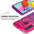 thumbnail image 5 of Compatible for Samsung Galaxy A21 Case with Tempered Glass Screen Protector SOGA Diamond Liquid Quicksand Cover Cute Girl Women Phone Case - Pink / Purple, 5 of 5