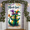 thumbnail image 5 of Purple Gold Green Mardi Gras Banner Feather Decor Carnival Display Beaded Garland Masquerade Mask Festive Backdrop for Carnival Party Mardi Gras Celebration Masquerade Ball, 5 of 9