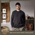 thumbnail image 3 of Suéter de punto nuevo de otoño e invierno para hombre, suéter holgado de cuello redondo, estilo perezoso, sudadera con capucha, ropa de manga larga de color sólido, 3 of 4