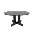 thumbnail image 4 of Oval Dining Table In Black For Kitchen Use, 59x43 Inch Expandable, Removable Leaf, Trestle X Base, Seats 6 Table, Shaped Construction,, 4 of 5