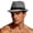 Gray, variant on QSAWXQZ Men's Straw Fedora Hat Plaid Band Breathable Sun Hat for Summer Free Size