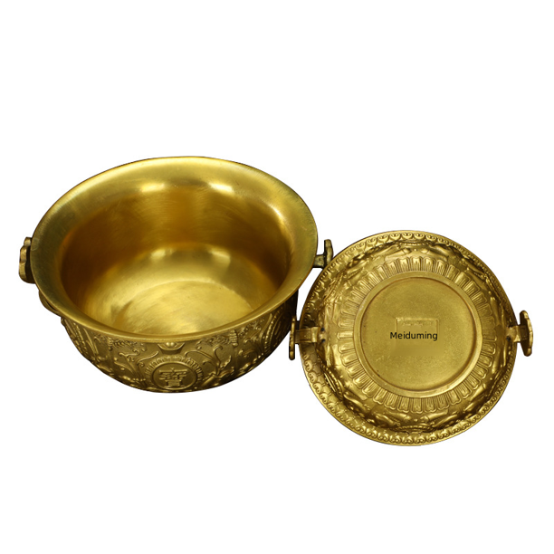 Quemador de incienso de cobre con decoración de cornucopia de latón, regalo de inauguración de la tienda en casa, lavabo de cobre Ruyi