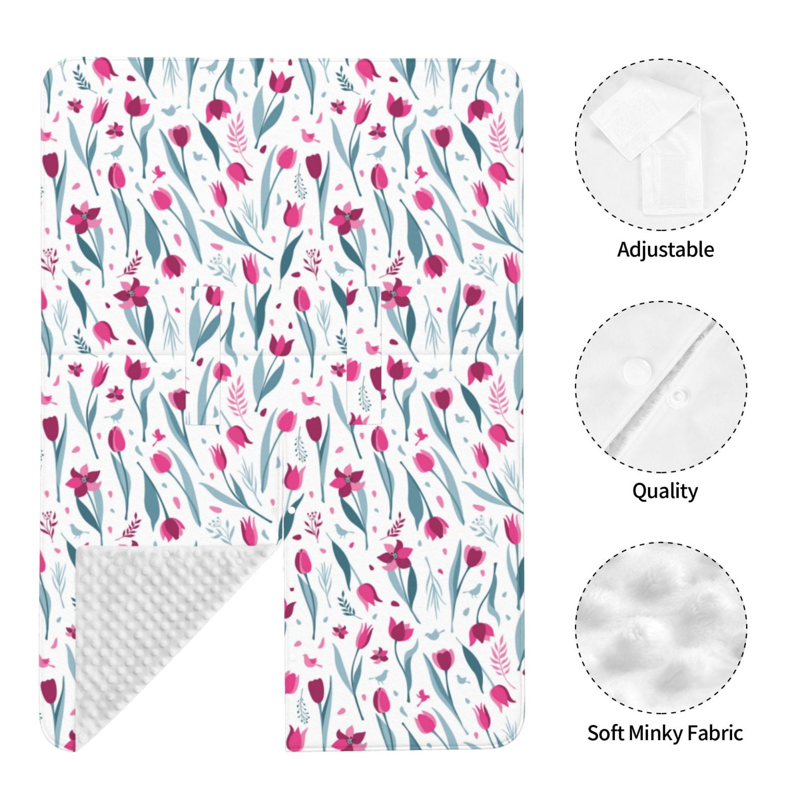 Naloa Tulips Flowers Baby Car Seat Cover, Breathable Baby Carrier Cover, Multiuse Baby Carrier Cover & Nursing Breastfeeding Cover