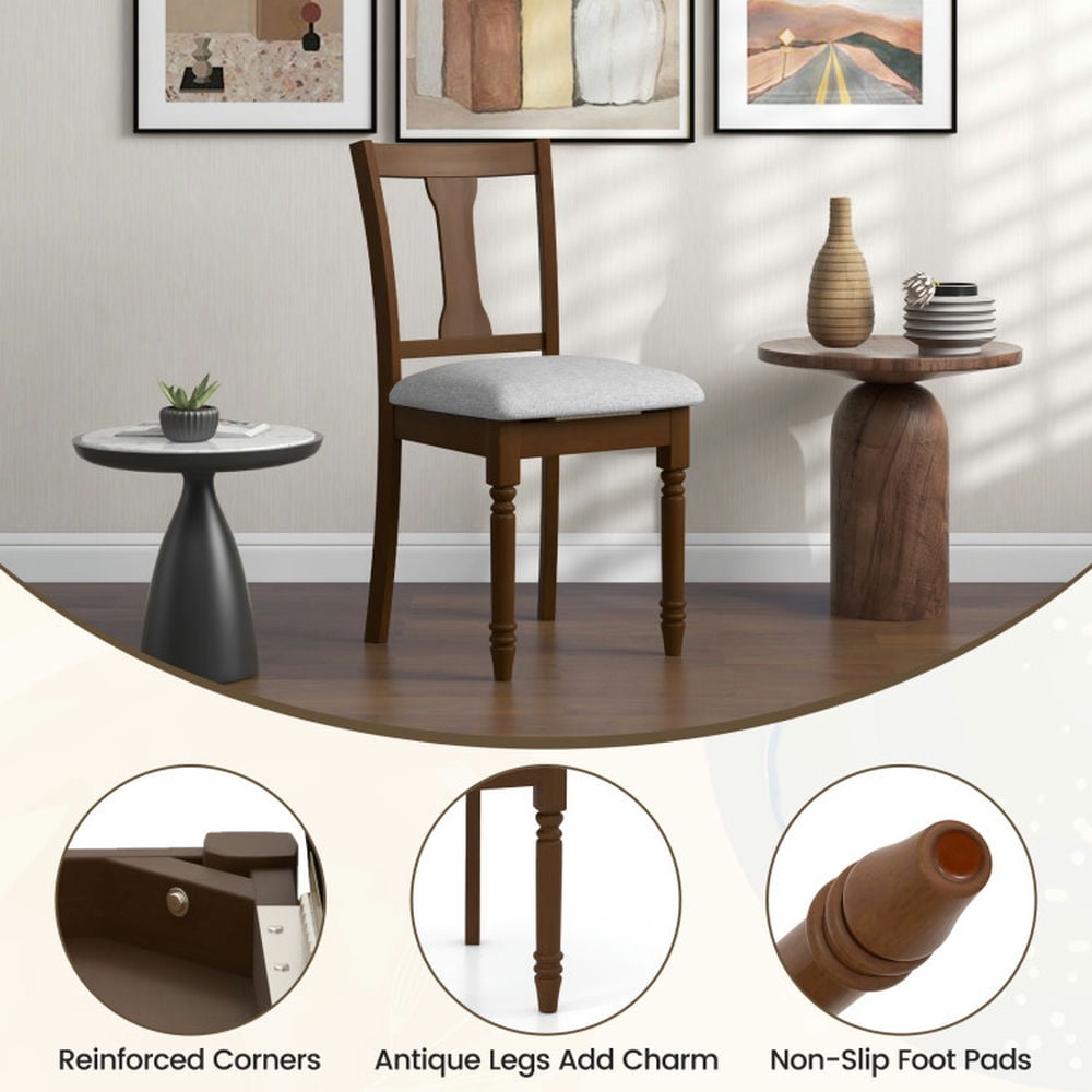 Demi Bonn Kitchen Dining Chair with Linen Fabric Padded and Storage Space, Brown