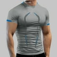 thumbnail image 2 of Camisetas de manga corta para hombre, blusas y camisas de cuello redondo para hombre, ropa de entrenamiento de verano para hombre, transpirable, de manga corta, de secado rápido, camisetas deportivas, 2 of 6