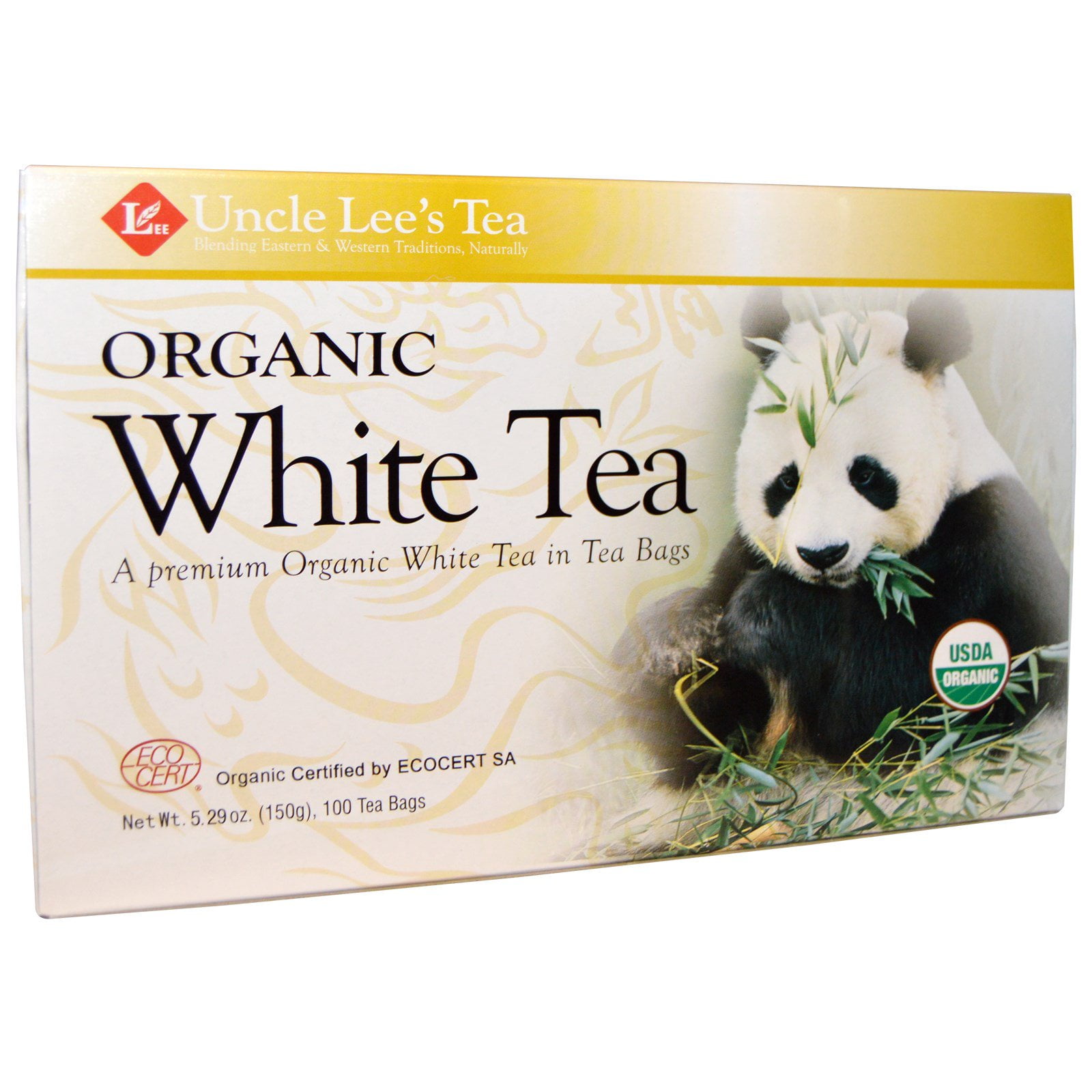 Uncle Lee's Tea, Organic White Tea, 100 Tea Bags, 5.29 oz(pack of 1