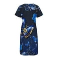 thumbnail image 5 of SMihono Robe d'Été pour Femmes 2024 Grande Taille Décontractée Manches Courtes Col en V Robe Imprimée Robe Ample Liquidation à Moins de 10!, 5 of 5