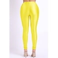 thumbnail image 3 of Ofenti Shiny Leggings for Women High-Waist Neon Tights Yellow 2X, 3 of 5