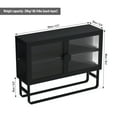 thumbnail image 5 of Juiluna Metal Accent Storage Cabinet With Tempered Glass Doors, U-shaped Support Legs,metal Handles, Anti Tipping Device Sideboard For Kitchen, Dining Living Room, 5 of 9