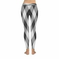 thumbnail image 4 of SUNENAT Abstract Argyle Classic Checked Gray Black Stretchy Capri Leggings Skinny Yoga Pants XL, 4 of 4
