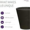 thumbnail image 5 of Crescent Garden Madison Planter, Double-Walled Plant Pot, 16" (Caviar Black), 5 of 7