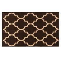 Skid-Resistant Carpet Indoor Area Rug Floor Mat – Moroccan Trellis Lattice – Coffee Brown & Vanilla Cream – 2 Ft. X 3 Ft.