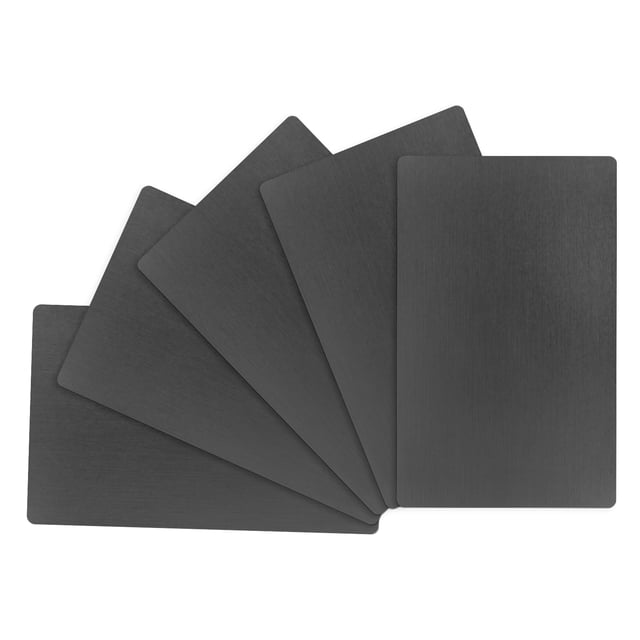Uxcell Paquete de 5 Tarjetas de Visita de Metal en Blanco, 80x50x0.8mm Aluminio Negro Mate